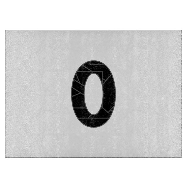 The number zero (0) in black cutting board (Front)