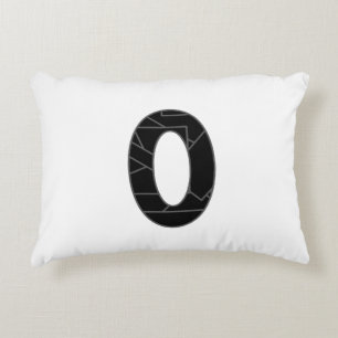 The number zero (0) in black decorative cushion