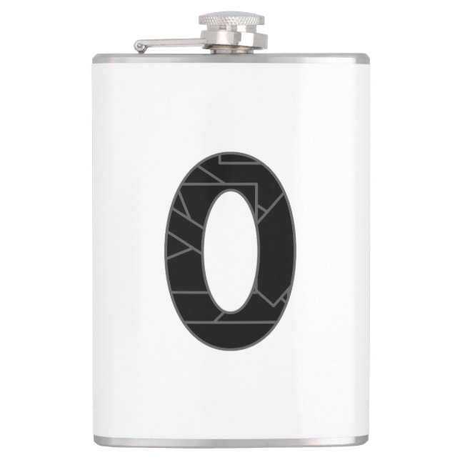 The number zero (0) in black hip flask (Front)