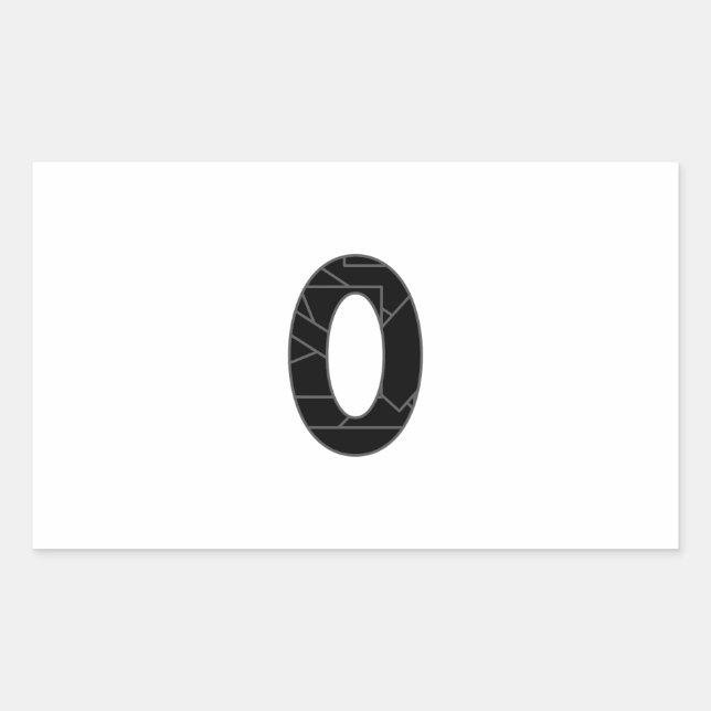 The number zero (0) in black rectangular sticker (Front)