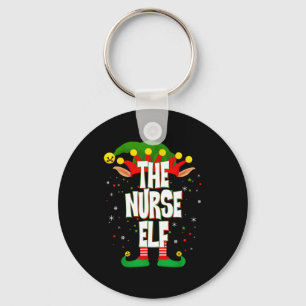 The Nurse Elf Christmas Key Ring