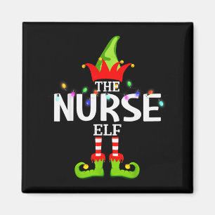 The Nurse Elf Christmas Matching Pajamas Magnet