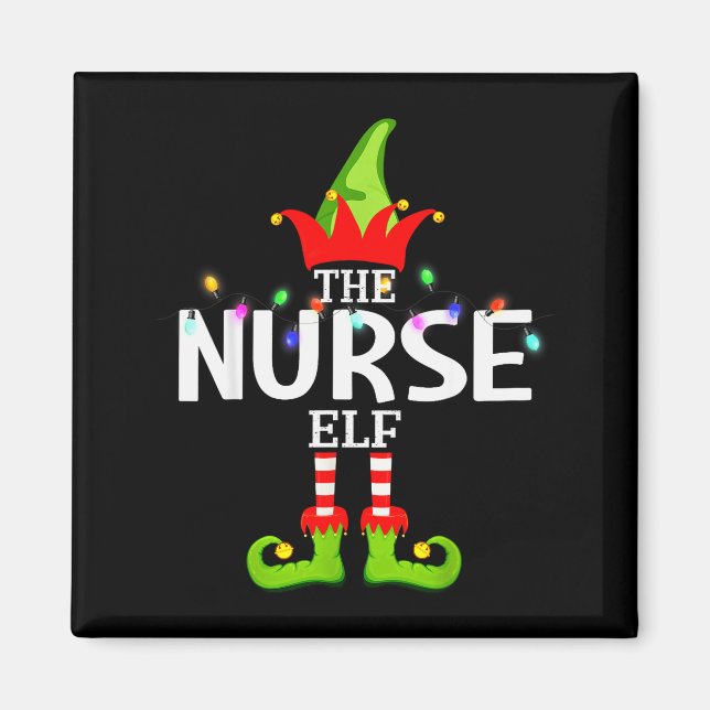 The Nurse Elf Christmas Matching Pajamas  Magnet (Front)