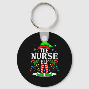 The Nurse Elf Christmas Nursing Funny Rn Christmas Key Ring