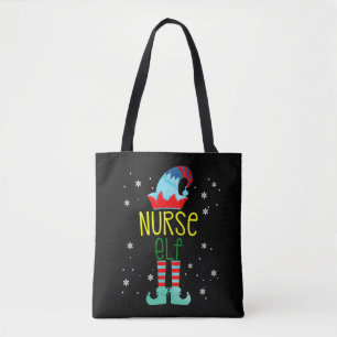 The Nurse Elf Funny Merry Christmas Family Xmas Tote Bag