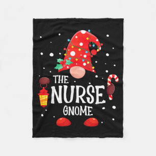 The Nurse Gnome Matching Family Christmas Gnome Pa Fleece Blanket