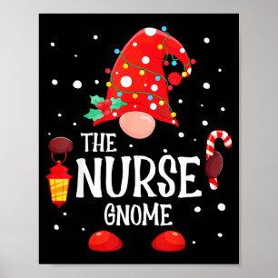 The Nurse Gnome Matching Family Christmas Gnome Pa Poster