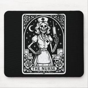 The Nurse Skeleton Tarot Card Funny Nursing Rn Lpn Mouse Pad