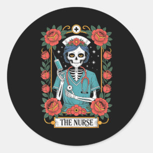 The Nurse Tarot Card  Classic Round Sticker
