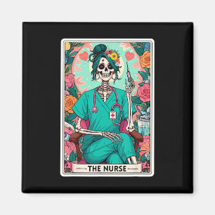 The Nurse Tarot Card Funny Skeleton Nurse Witchy M Magnet