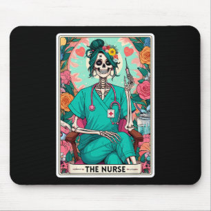 The Nurse Tarot Card Funny Skeleton Nurse Witchy M Mouse Pad