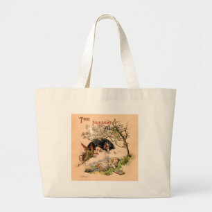 The Nursery Alice 1890 Vintage Wonderland Cover Large Tote Bag