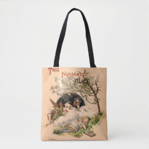The Nursery Alice 1890 Vintage Wonderland Cover Tote Bag