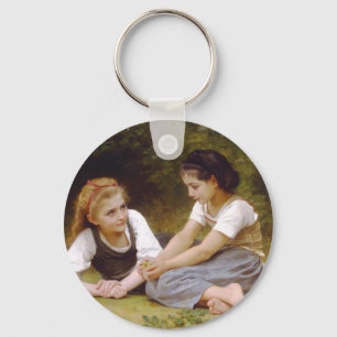 The Nut Gatherers by William Adolphe Bouguereau Key Ring