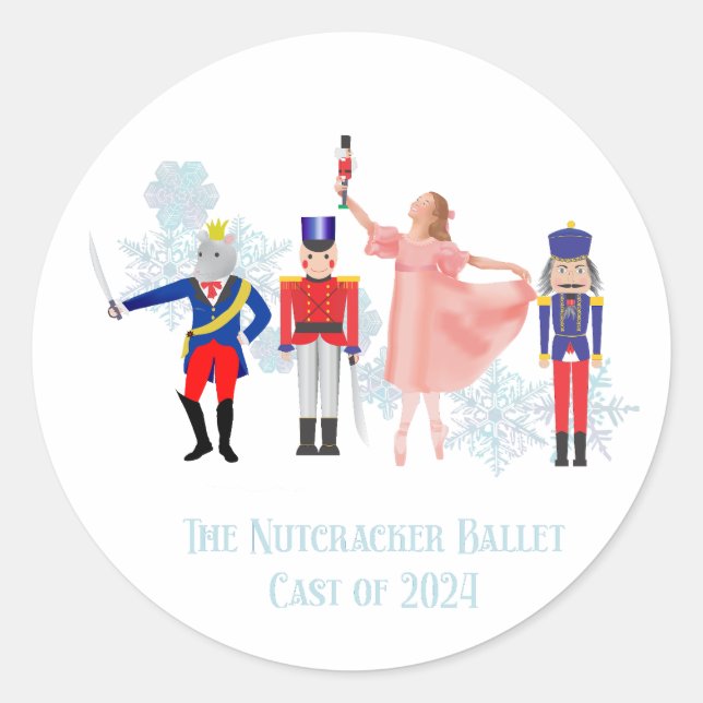The Nutcracker 2024 Cast Classic Round Sticker (Front)