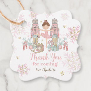 The Nutcracker Ballet Blush Pink Winter Christmas Favour Tags