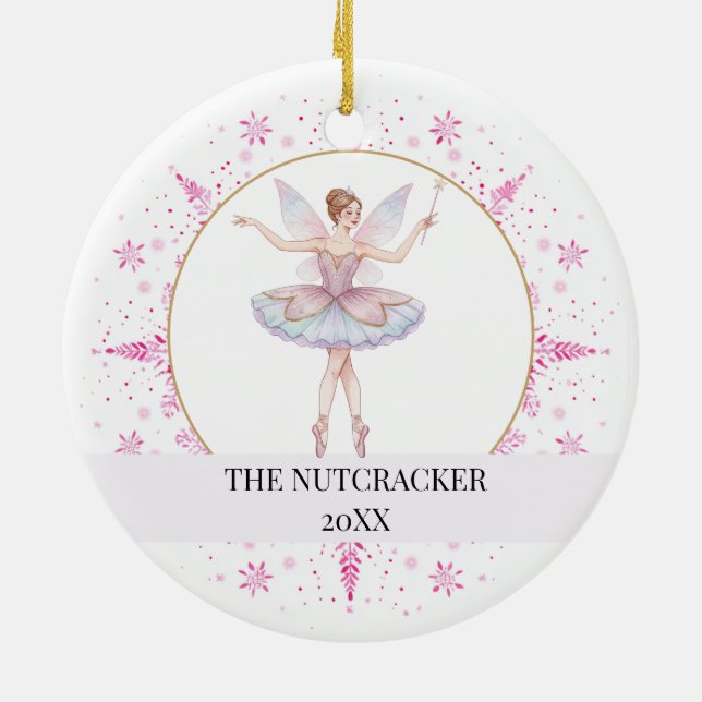 The Nutcracker Ballet Christmas Holiday  Ceramic Tree Decoration (Back)