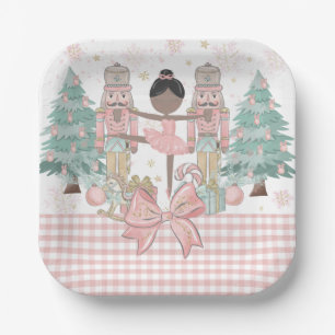 The Nutcracker Ballet Pastel Blush Pink Christmas Paper Plate