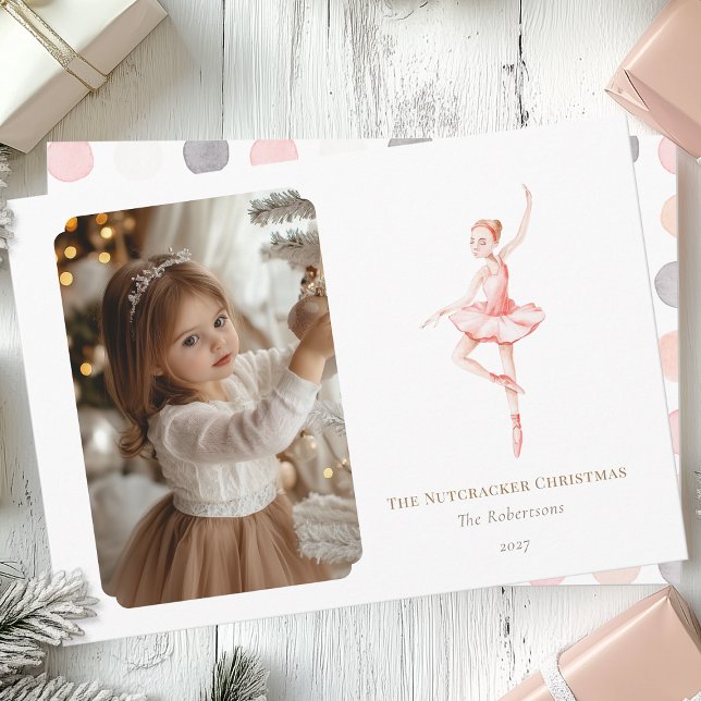 The Nutcracker Christmas Ballerina Photo Card  (Creator Uploaded)