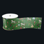 The Nutcracker Christmas Ballet Vintage Green Satin Ribbon<br><div class="desc">The Nutcracker themed festive ribbon.</div>