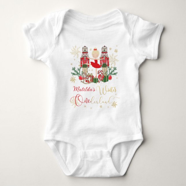 The Nutcracker Christmas Ballet Winter Onederland  Baby Bodysuit (Front)