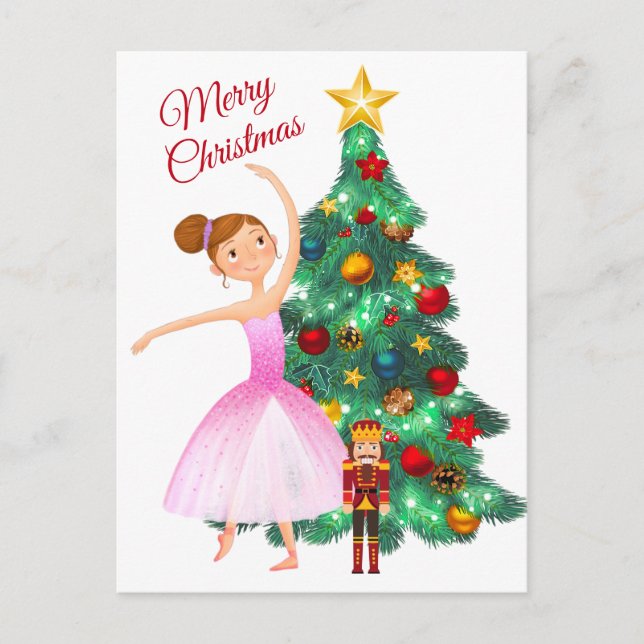 The Nutcracker Clara and The Nutcracker Christmas Holiday Postcard (Front)
