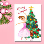 The Nutcracker Clara Ballerina Christmas Ballet Holiday Card<br><div class="desc">The beautiful ballet holiday design is centred around The Nutcracker production.  This design was inspired by Act I of the Nutcracker where Clara receives the Nutcracker as a gift.</div>