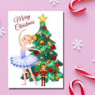 The Nutcracker Clara Ballerina Christmas Ballet Holiday Card