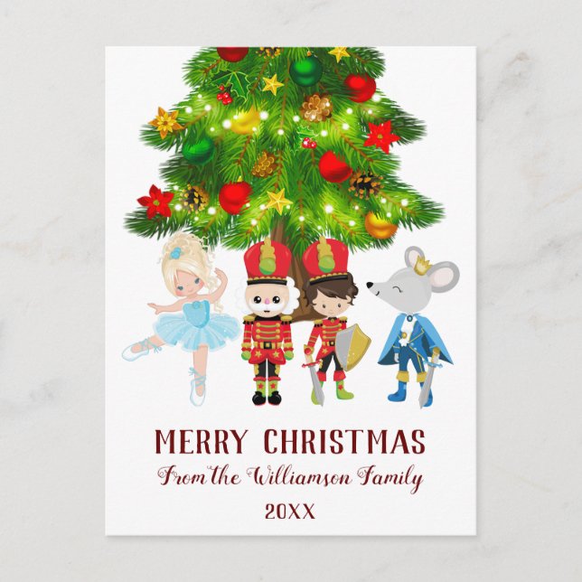 The Nutcracker, Clara, Soldier and Mouse King Holiday Postcard (Front)