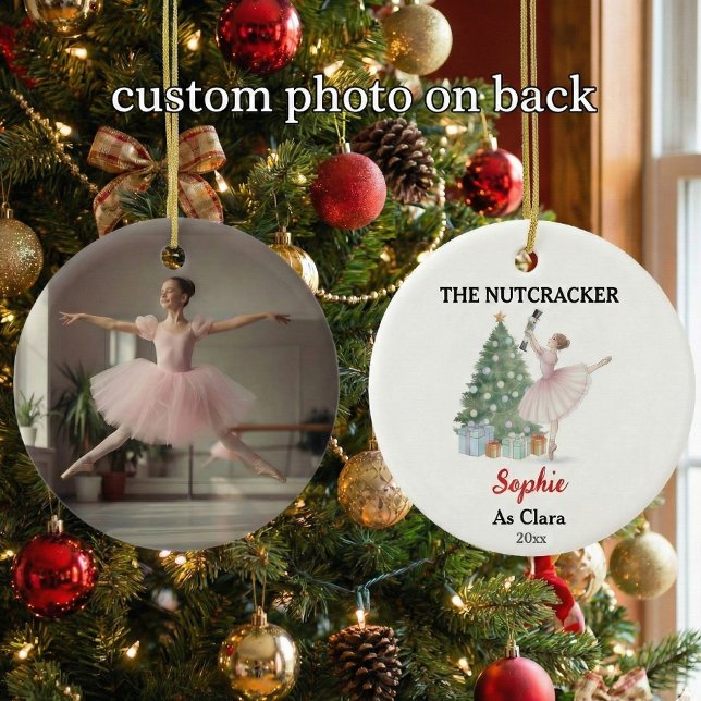 The Nutcracker Custom Name & Photo Ballet Keepsake Ceramic Tree Decoration (Creator Uploaded)