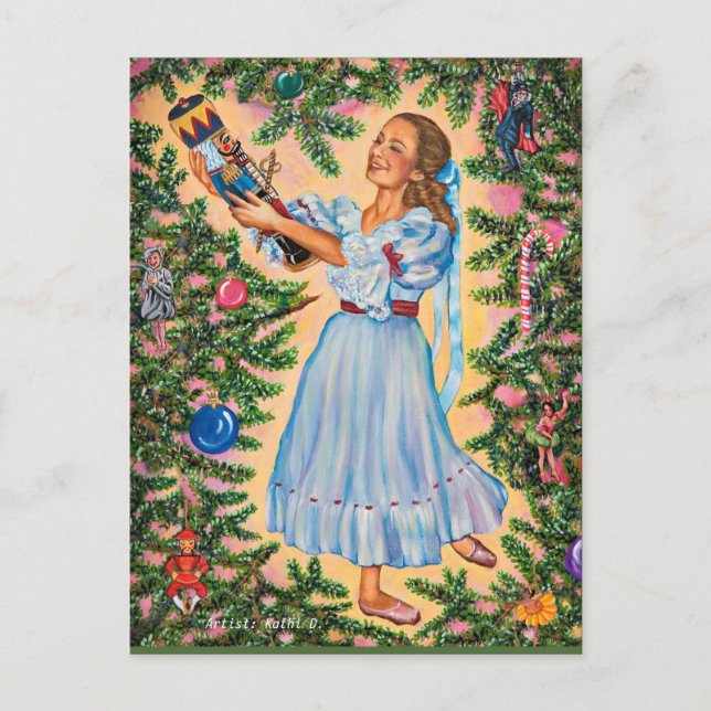 The Nutcracker Holiday Postcard by Artist Kathi D. (Front)