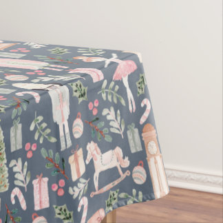 The Nutcracker Holiday Watercolor blue Tablecloth