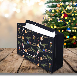 The Nutcracker, navy  large Gift Bag