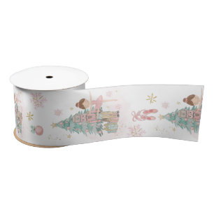 The Nutcracker Pastel Pink Mint Christmas Ballet Satin Ribbon