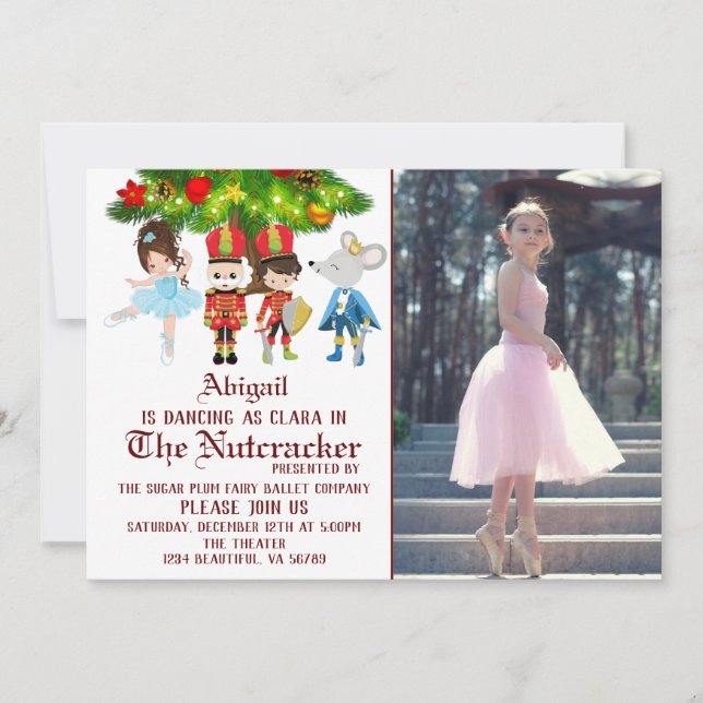The Nutcracker Photo Ballet Dance Performance Invitation (Front)