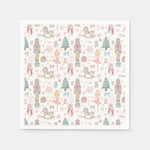 The Nutcracker Pink Christmas Ballet 1st Birthday  Napkin