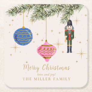 The Nutcracker, pink Square Paper Coaster
