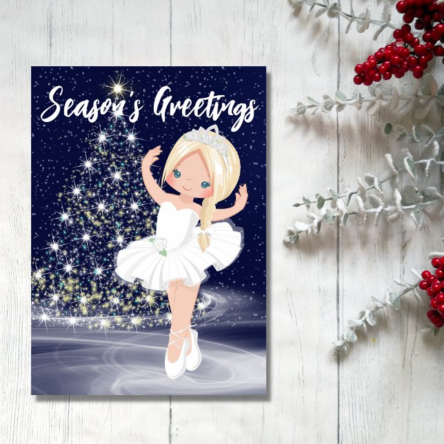 The Nutcracker Snow Queen Ballerina Christmas Holiday Card (Creator Uploaded)