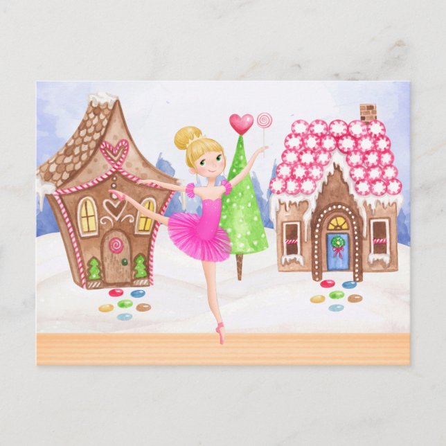 The Nutcracker Sugar Plum Fairy Ballet Christmas Holiday Postcard (Front)