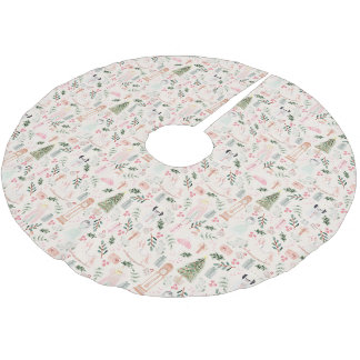 The Nutcracker watercolor holiday Brushed Polyeste Polyester Tree Skirt