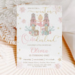 The Nutcracker Winter Onederland 1st Birthday  Invitation<br><div class="desc">Personalise this sweet pink winter onederland first birthday party invitation with your party details easily and quickly, simply press the customise it button to further re-arrange and format the style and placement of the text.  Featuring whimsical characters from the Nutcracker in sweet pastel colours. Perfect for your little snowflake's first...</div>