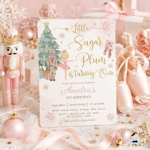 The Nutcracker Winter Wonderland Girl 1st Birthday Invitation