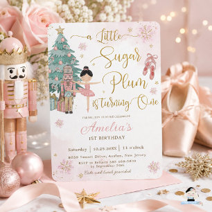 The Nutcracker Winter Wonderland Girl 1st Birthday Invitation