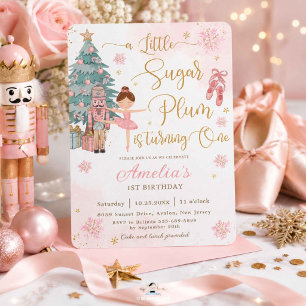 The Nutcracker Winter Wonderland Girl 1st Birthday Invitation