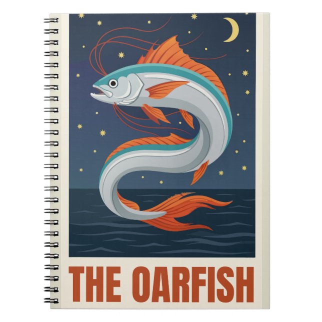 The Oarfish Tarot Card Crescent Moon Celestial Sta Notebook (Front)