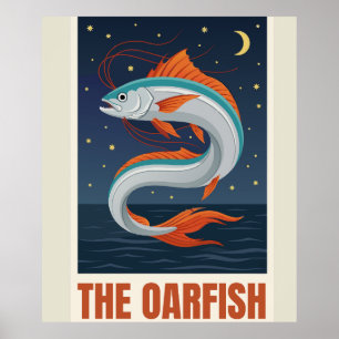The Oarfish Tarot Card Crescent Moon Celestial Sta Poster