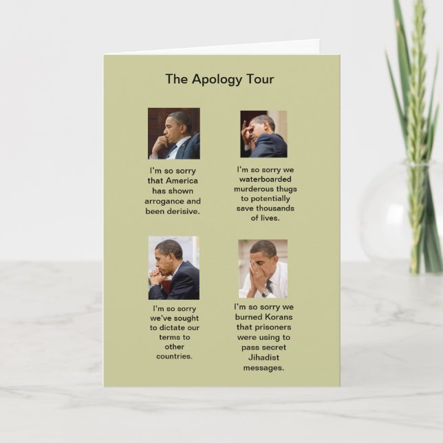 The Obama Apology Tour Birthday Card (Front)