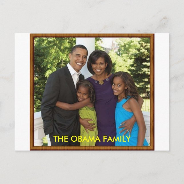 THE OBAMA FAMILY POSTCARD (Front)