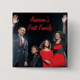 The Obamas: America's 1st Family 15 Cm Square Badge
