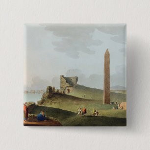 The Obelisks at Alexandria, called Cleopatra's Nee 15 Cm Square Badge